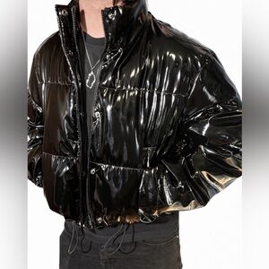 PrettyLittleThing S Glossy Black Puffer Jacket